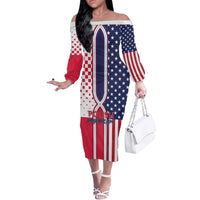 Personalized Polish American Heritage Month Off The Shoulder Long Sleeve Dress Unique Style - Wonder Print Shop