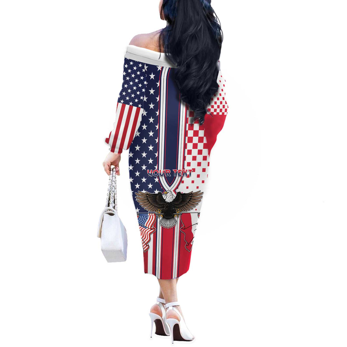 Personalized Polish American Heritage Month Off The Shoulder Long Sleeve Dress Unique Style - Wonder Print Shop