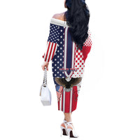 Personalized Polish American Heritage Month Off The Shoulder Long Sleeve Dress Unique Style - Wonder Print Shop