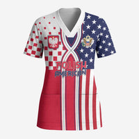 Personalized Polish American Heritage Month Scrub Top Unique Style - Wonder Print Shop