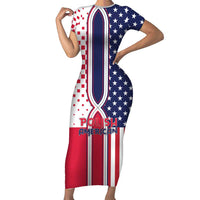 Personalized Polish American Heritage Month Short Sleeve Bodycon Dress Unique Style - Wonder Print Shop
