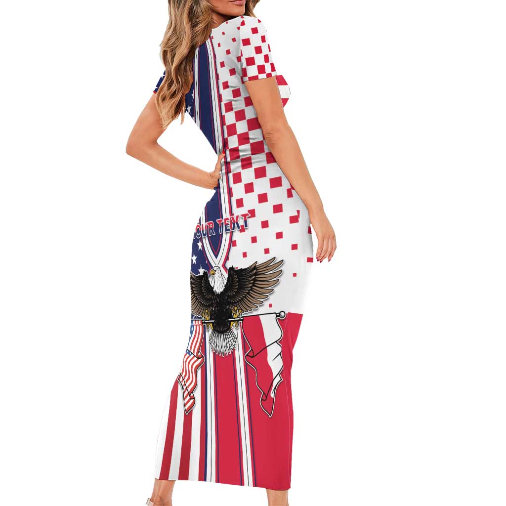 Personalized Polish American Heritage Month Short Sleeve Bodycon Dress Unique Style - Wonder Print Shop