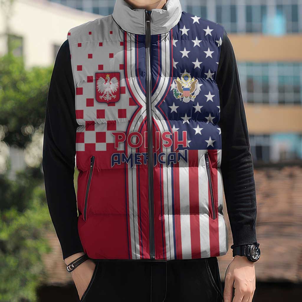 Personalized Polish American Heritage Month Sleeveless Puffer Jacket Unique Style - Wonder Print Shop