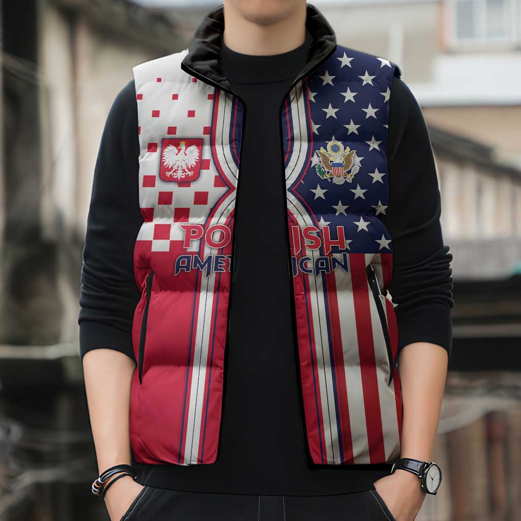 Personalized Polish American Heritage Month Sleeveless Puffer Jacket Unique Style - Wonder Print Shop