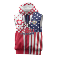 Personalized Polish American Heritage Month Sleeveless Zip Hoodie Unique Style - Wonder Print Shop