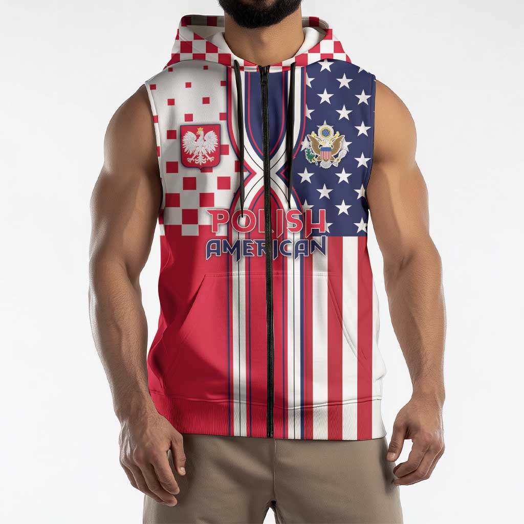 Personalized Polish American Heritage Month Sleeveless Zip Hoodie Unique Style - Wonder Print Shop