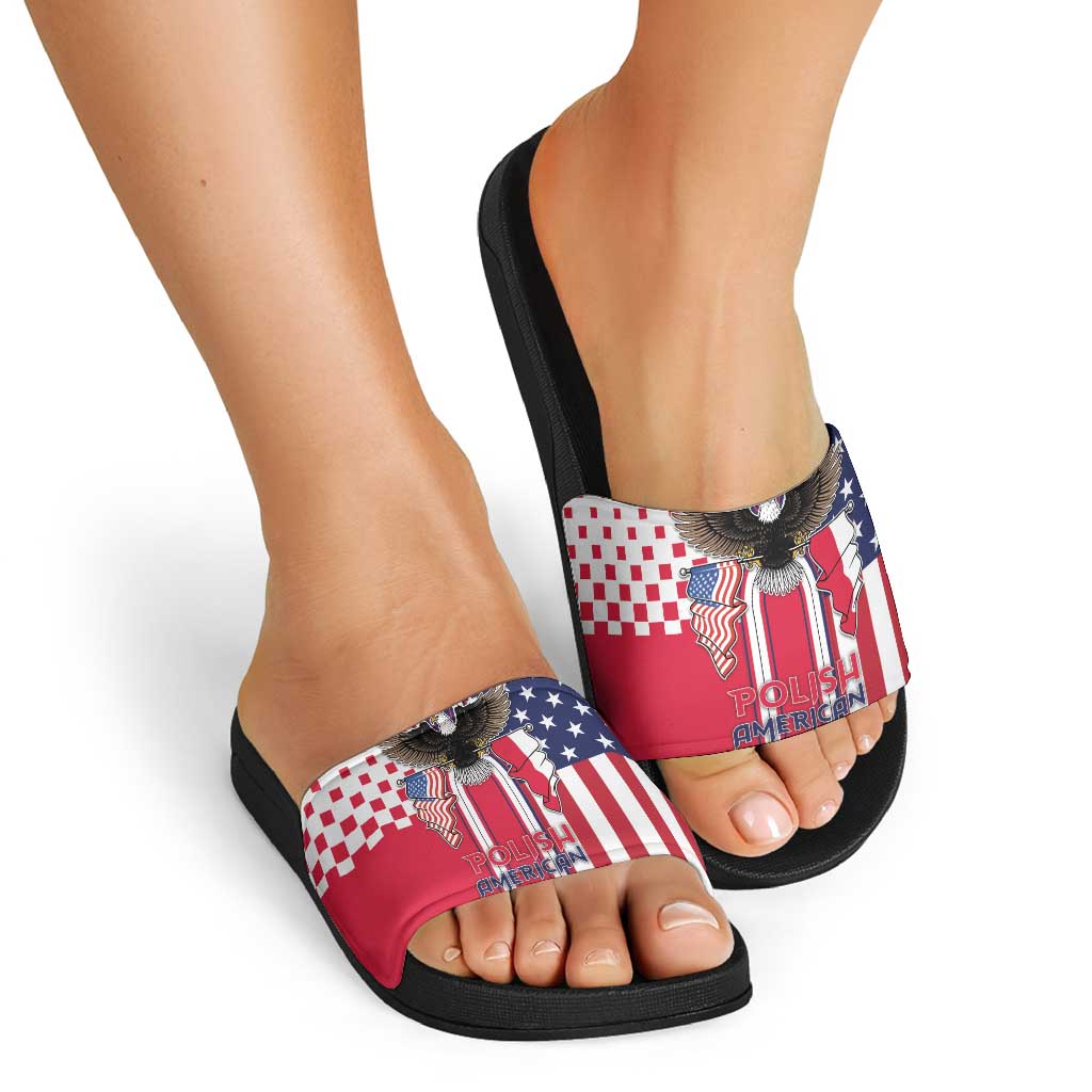 Polish American Heritage Month Slide Sandals Unique Style - Wonder Print Shop