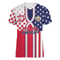 Personalized Polish American Heritage Month Women V-Neck T-Shirt Unique Style - Wonder Print Shop