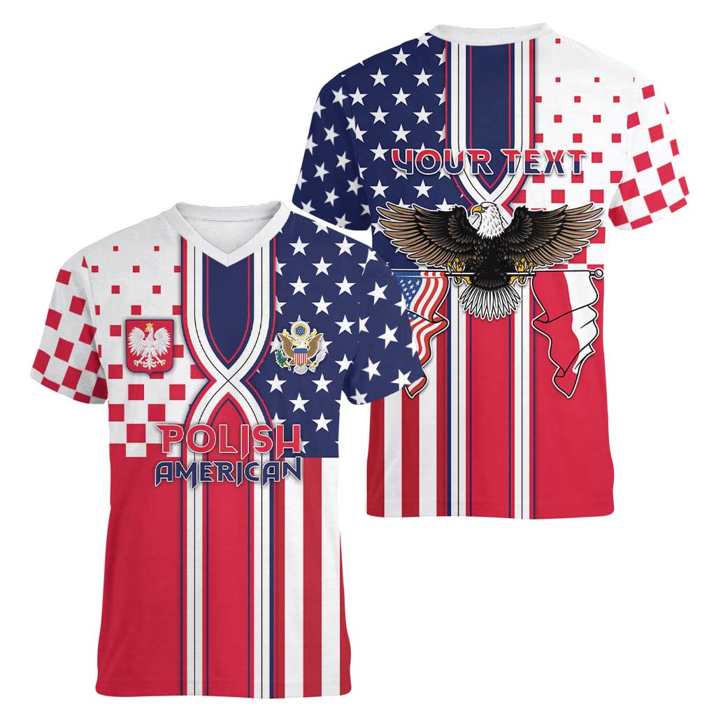 Personalized Polish American Heritage Month Women V-Neck T-Shirt Unique Style - Wonder Print Shop