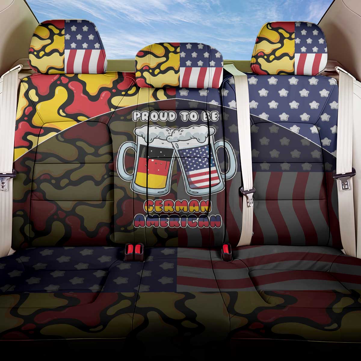 Germany American Heritage Month Back Car Seat Cover Beer Funny Style - Wonder Print Shop