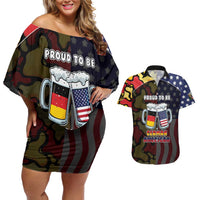 Personalized Germany American Heritage Month Couples Matching Off Shoulder Short Dress and Hawaiian Shirt Beer Funny Style - Wonder Print Shop