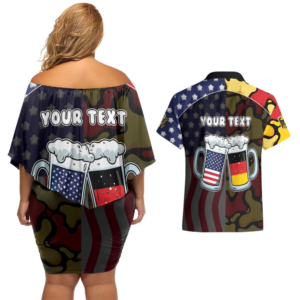 Personalized Germany American Heritage Month Couples Matching Off Shoulder Short Dress and Hawaiian Shirt Beer Funny Style - Wonder Print Shop