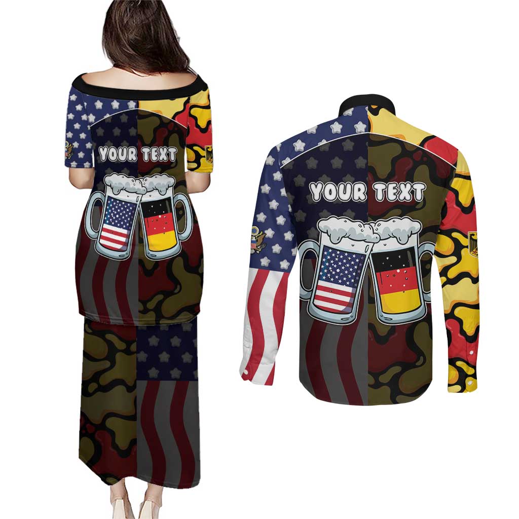 Personalized Germany American Heritage Month Couples Matching Puletasi and Long Sleeve Button Shirt Beer Funny Style - Wonder Print Shop