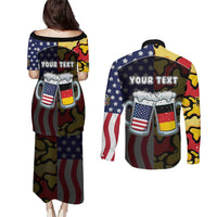 Personalized Germany American Heritage Month Couples Matching Puletasi and Long Sleeve Button Shirt Beer Funny Style - Wonder Print Shop