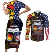 Personalized Germany American Heritage Month Couples Matching Short Sleeve Bodycon Dress and Long Sleeve Button Shirt Beer Funny Style - Wonder Print Shop