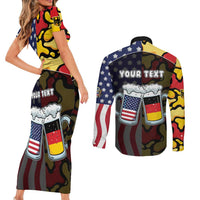 Personalized Germany American Heritage Month Couples Matching Short Sleeve Bodycon Dress and Long Sleeve Button Shirt Beer Funny Style - Wonder Print Shop