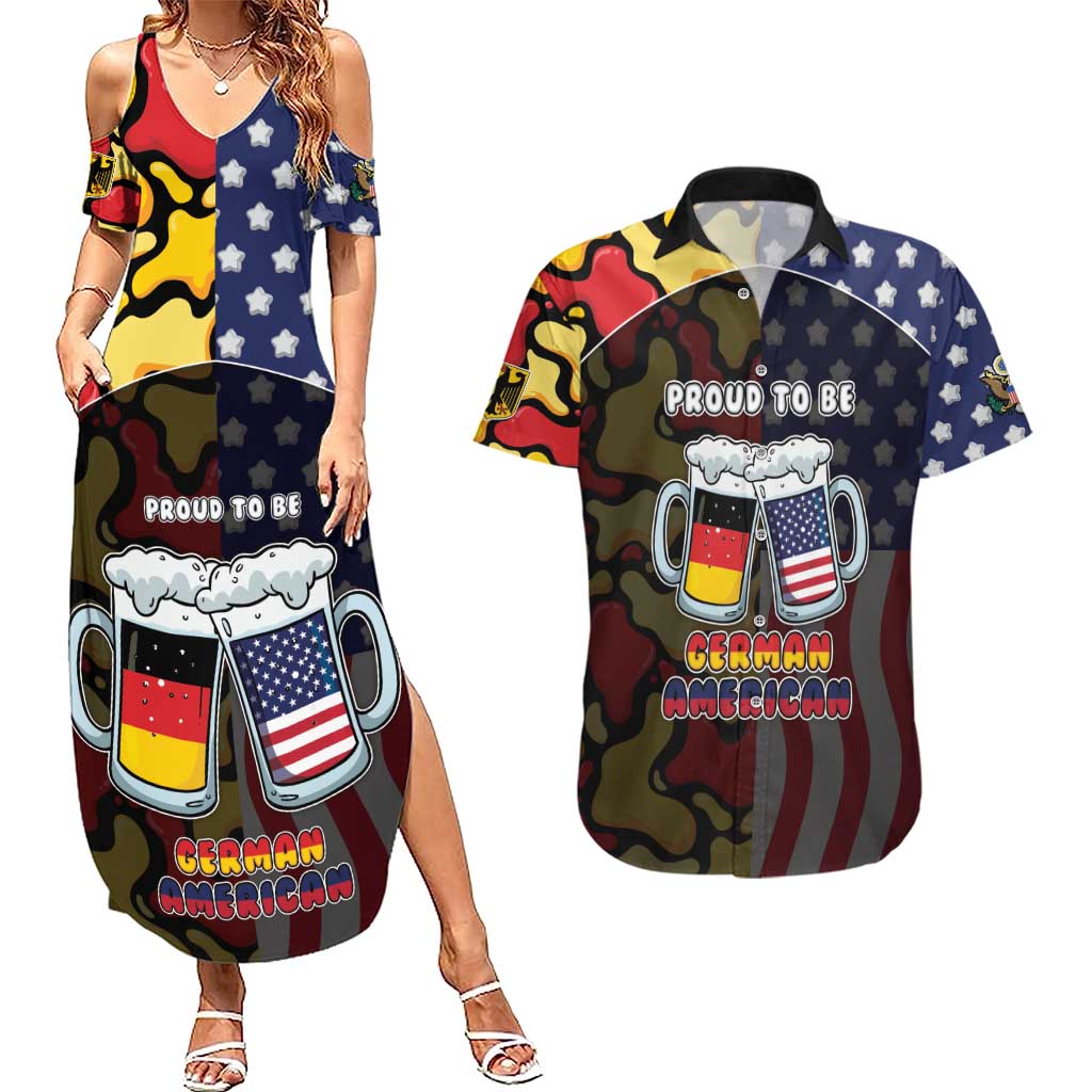Personalized Germany American Heritage Month Couples Matching Summer Maxi Dress and Hawaiian Shirt Beer Funny Style - Wonder Print Shop