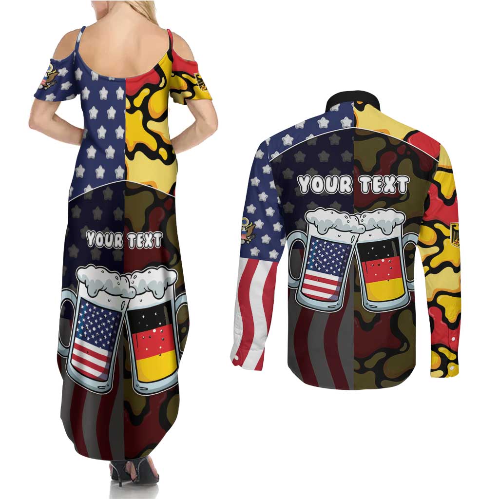 Personalized Germany American Heritage Month Couples Matching Summer Maxi Dress and Long Sleeve Button Shirt Beer Funny Style - Wonder Print Shop