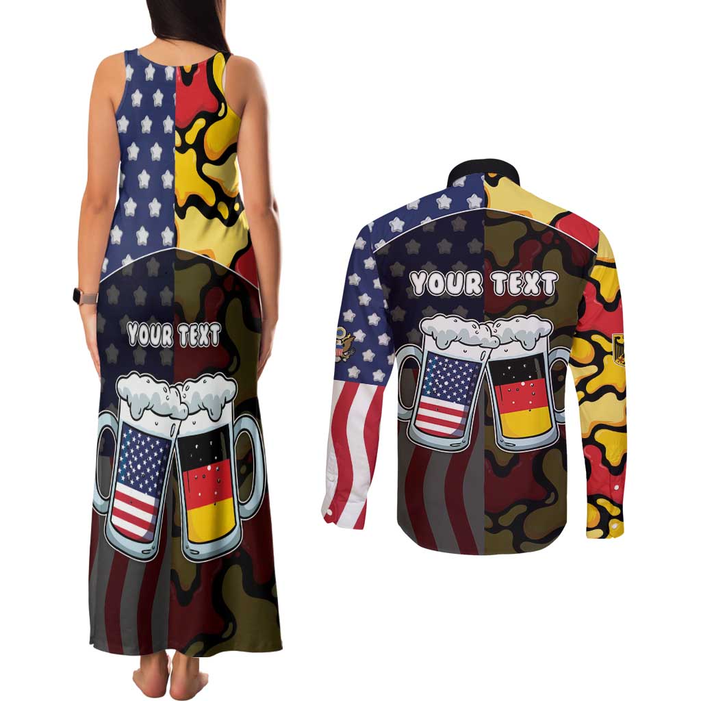 Personalized Germany American Heritage Month Couples Matching Tank Maxi Dress and Long Sleeve Button Shirt Beer Funny Style - Wonder Print Shop