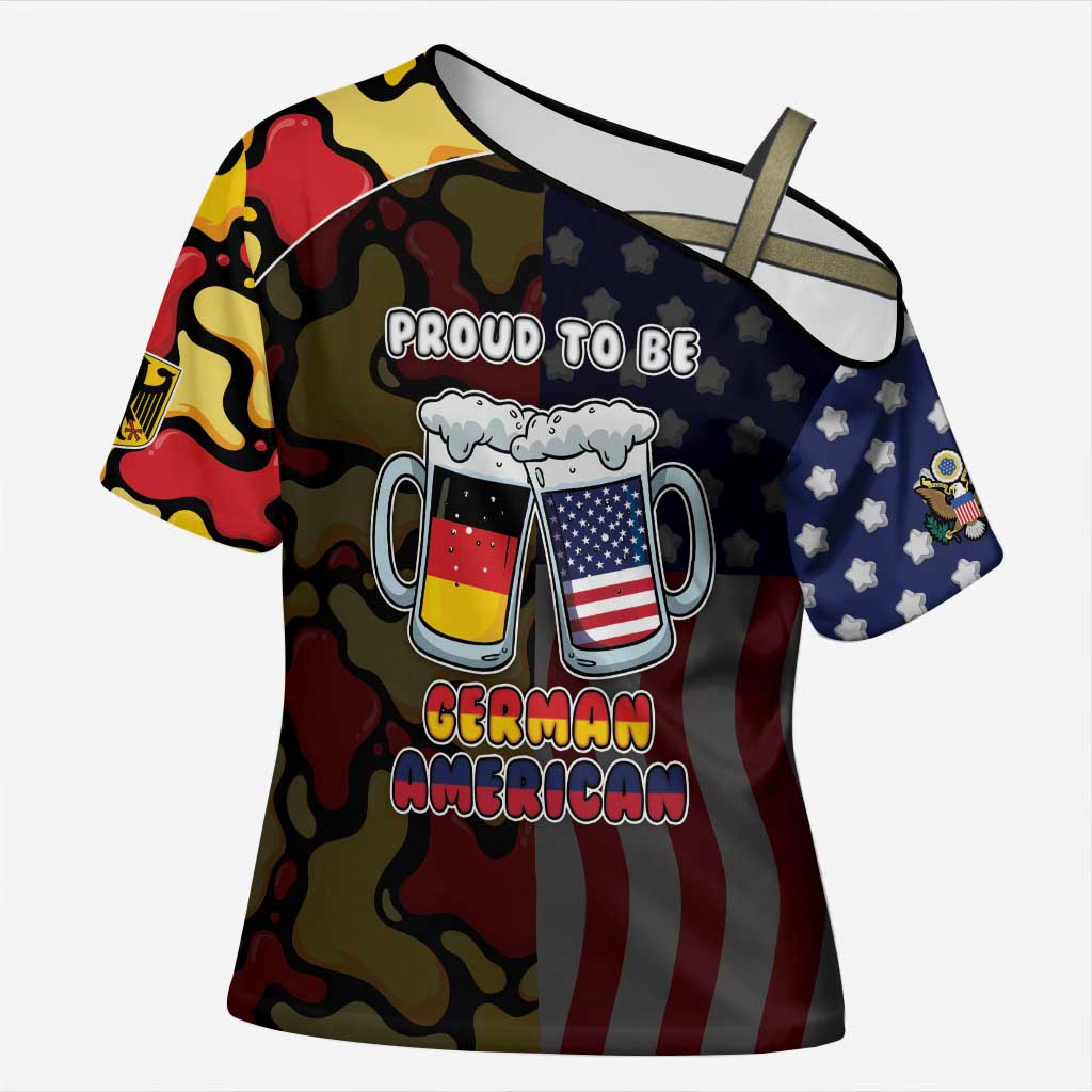 Personalized Germany American Heritage Month Cross Shoulder Shirt Beer Funny Style - Wonder Print Shop