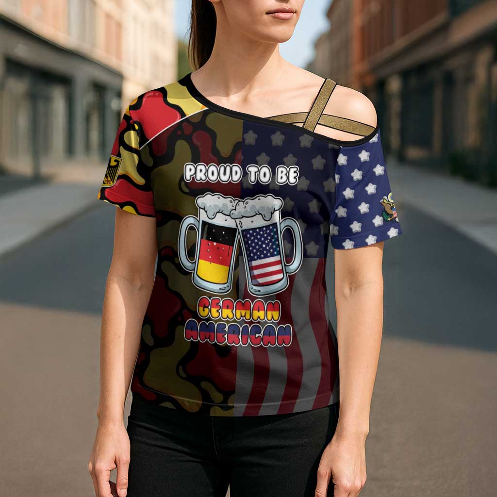 Personalized Germany American Heritage Month Cross Shoulder Shirt Beer Funny Style - Wonder Print Shop