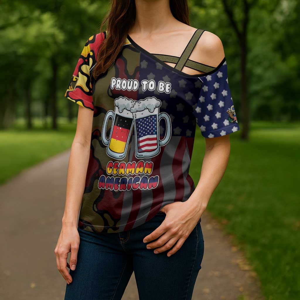 Personalized Germany American Heritage Month Cross Shoulder Shirt Beer Funny Style - Wonder Print Shop