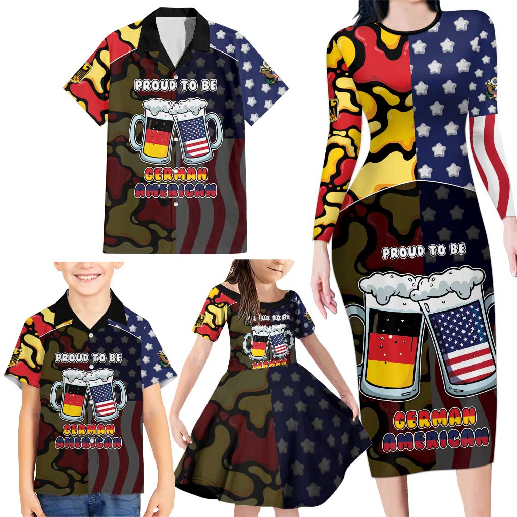 Personalized Germany American Heritage Month Family Matching Long Sleeve Bodycon Dress and Hawaiian Shirt Beer Funny Style - Wonder Print Shop
