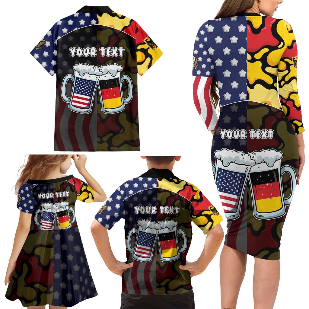 Personalized Germany American Heritage Month Family Matching Long Sleeve Bodycon Dress and Hawaiian Shirt Beer Funny Style - Wonder Print Shop
