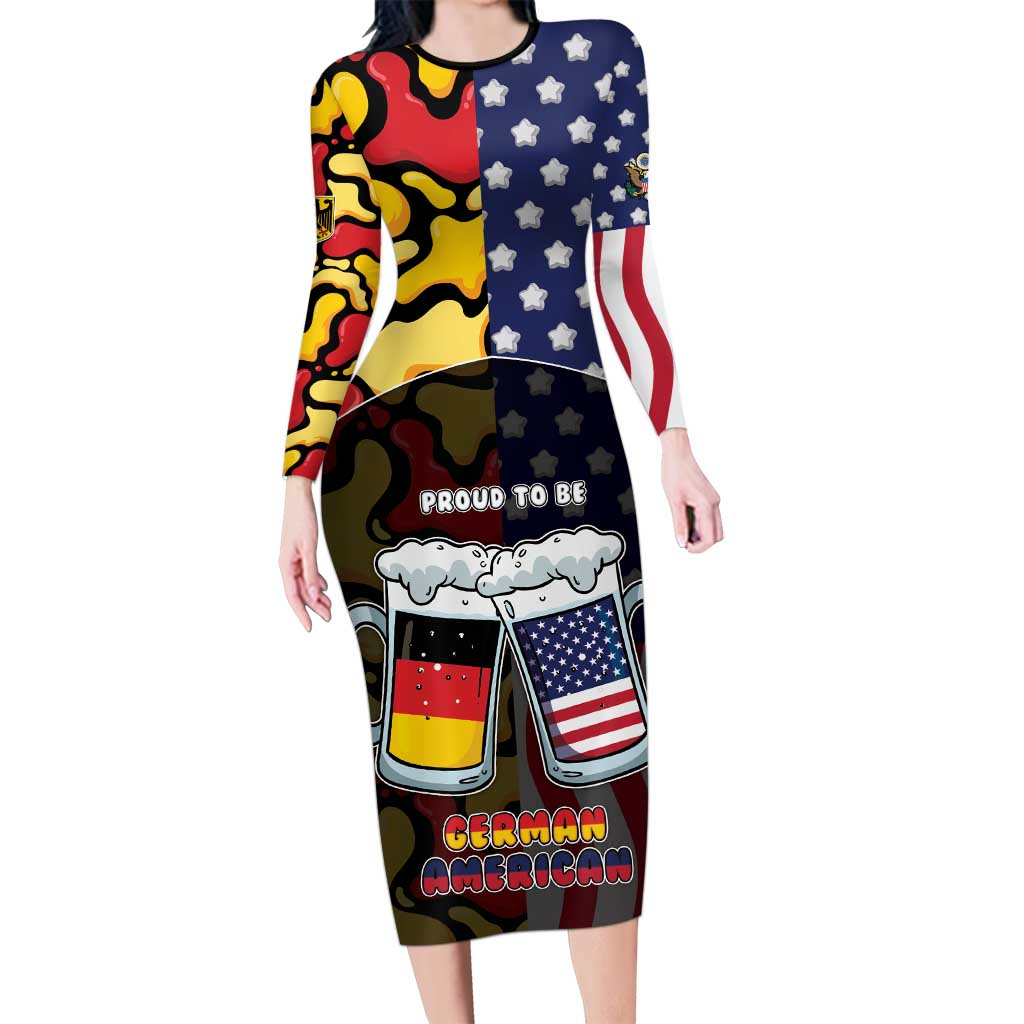 Personalized Germany American Heritage Month Family Matching Long Sleeve Bodycon Dress and Hawaiian Shirt Beer Funny Style - Wonder Print Shop