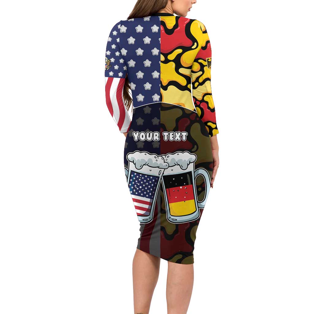 Personalized Germany American Heritage Month Family Matching Long Sleeve Bodycon Dress and Hawaiian Shirt Beer Funny Style - Wonder Print Shop