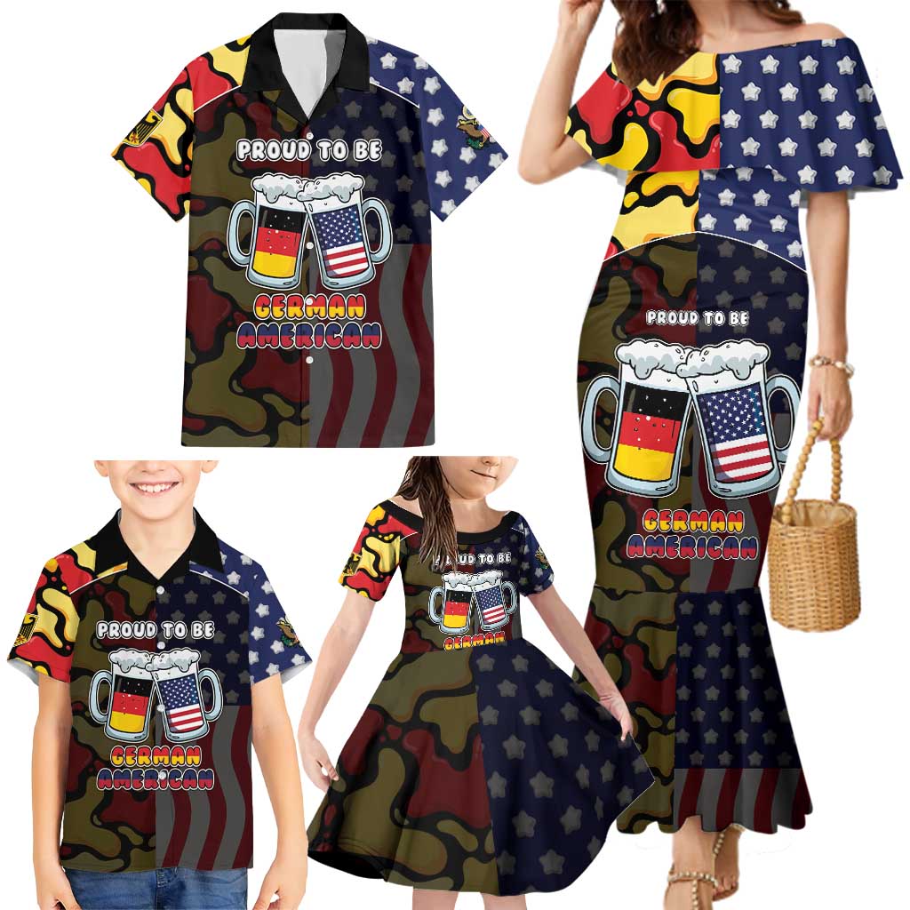 Personalized Germany American Heritage Month Family Matching Mermaid Dress and Hawaiian Shirt Beer Funny Style - Wonder Print Shop