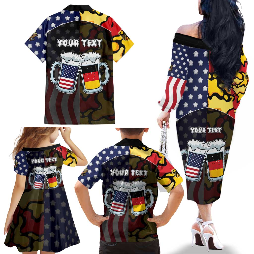 Personalized Germany American Heritage Month Family Matching Off The Shoulder Long Sleeve Dress and Hawaiian Shirt Beer Funny Style - Wonder Print Shop