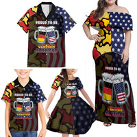 Personalized Germany American Heritage Month Family Matching Off Shoulder Maxi Dress and Hawaiian Shirt Beer Funny Style - Wonder Print Shop