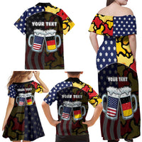 Personalized Germany American Heritage Month Family Matching Off Shoulder Maxi Dress and Hawaiian Shirt Beer Funny Style - Wonder Print Shop