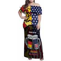 Personalized Germany American Heritage Month Family Matching Off Shoulder Maxi Dress and Hawaiian Shirt Beer Funny Style - Wonder Print Shop