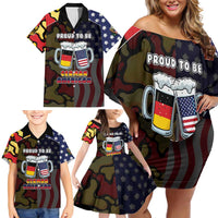 Personalized Germany American Heritage Month Family Matching Off Shoulder Short Dress and Hawaiian Shirt Beer Funny Style - Wonder Print Shop