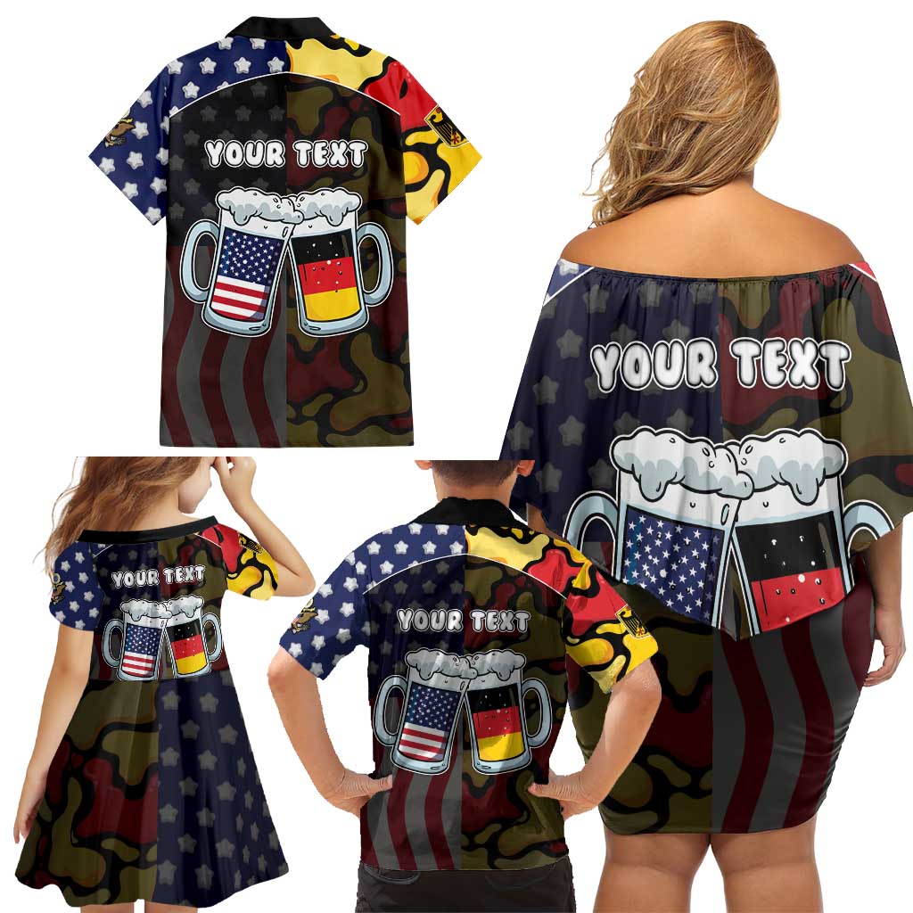 Personalized Germany American Heritage Month Family Matching Off Shoulder Short Dress and Hawaiian Shirt Beer Funny Style - Wonder Print Shop