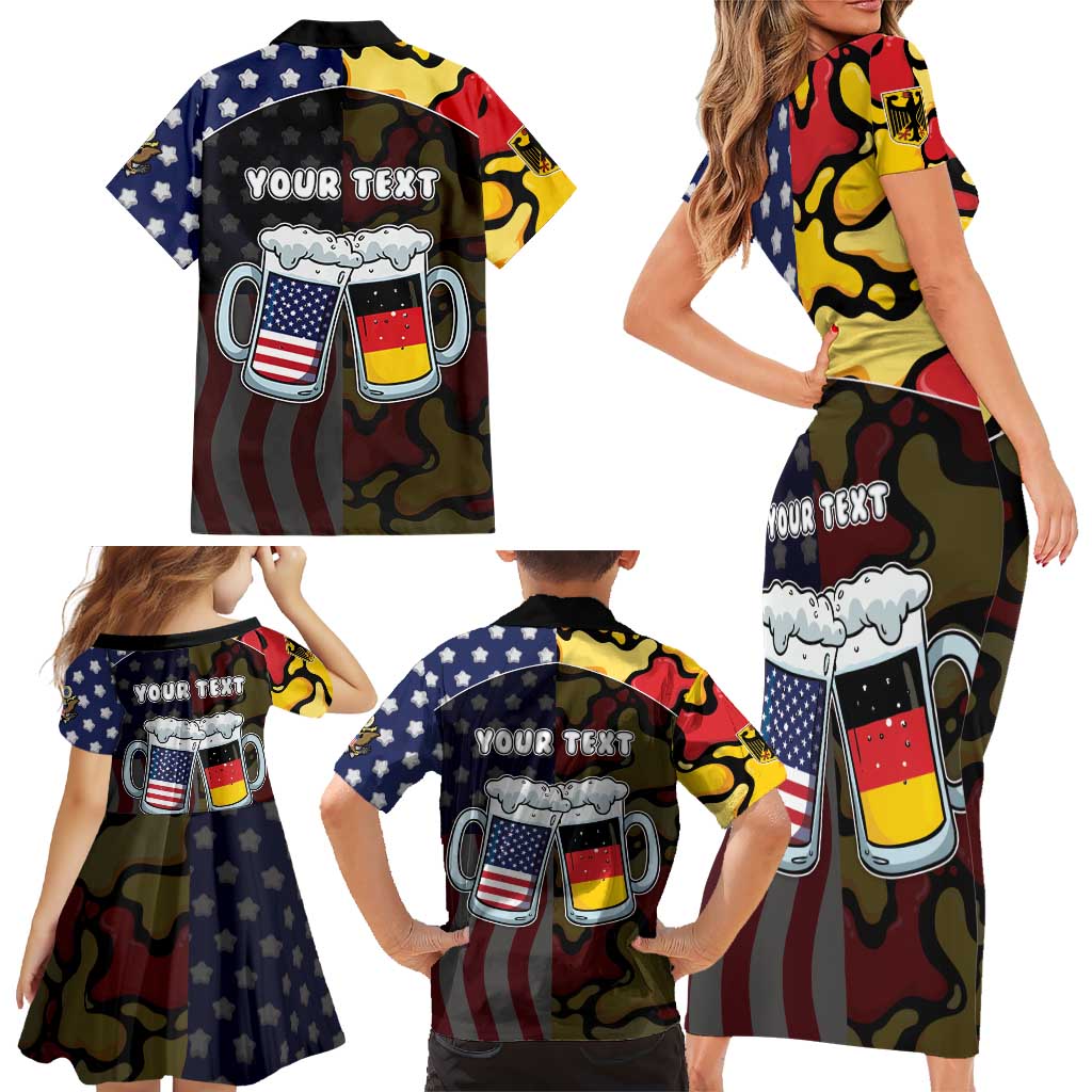 Personalized Germany American Heritage Month Family Matching Short Sleeve Bodycon Dress and Hawaiian Shirt Beer Funny Style - Wonder Print Shop