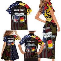 Personalized Germany American Heritage Month Family Matching Short Sleeve Bodycon Dress and Hawaiian Shirt Beer Funny Style - Wonder Print Shop