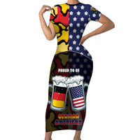 Personalized Germany American Heritage Month Family Matching Short Sleeve Bodycon Dress and Hawaiian Shirt Beer Funny Style - Wonder Print Shop