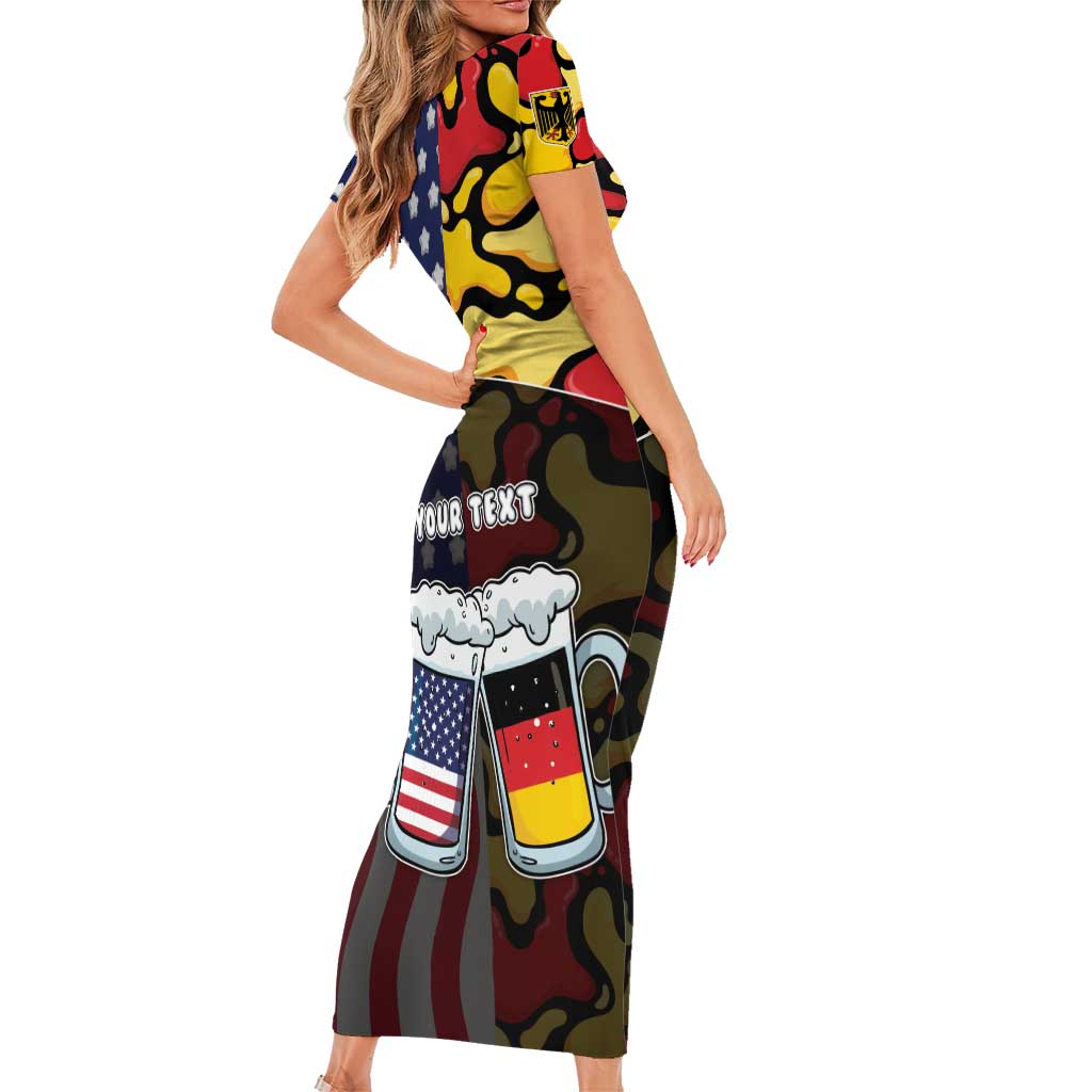 Personalized Germany American Heritage Month Family Matching Short Sleeve Bodycon Dress and Hawaiian Shirt Beer Funny Style - Wonder Print Shop