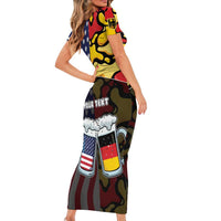 Personalized Germany American Heritage Month Family Matching Short Sleeve Bodycon Dress and Hawaiian Shirt Beer Funny Style - Wonder Print Shop