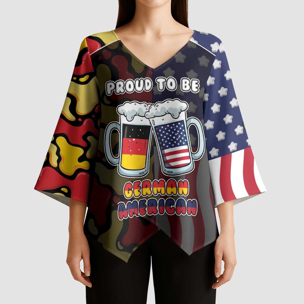 Personalized Germany American Heritage Month Kimono Sleeve Blouse Beer Funny Style - Wonder Print Shop