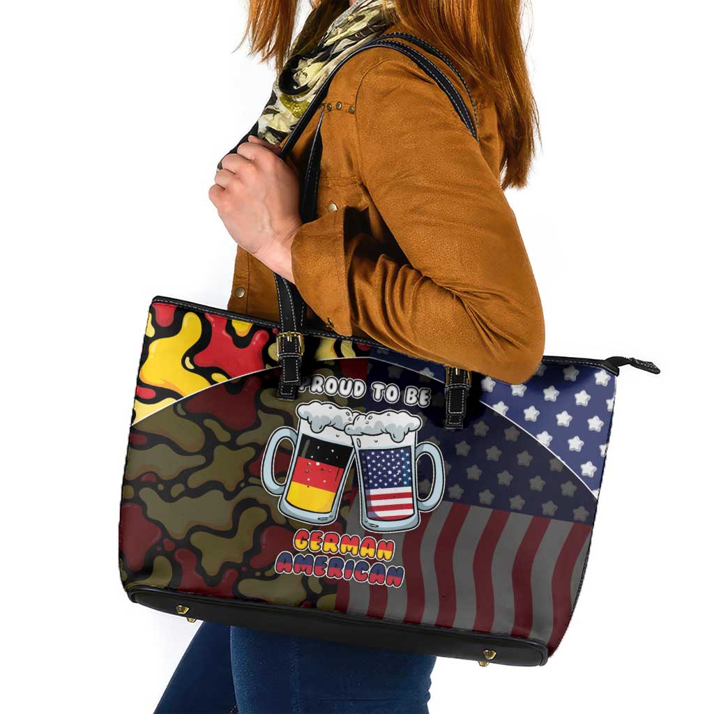 Germany American Heritage Month Leather Tote Bag Beer Funny Style - Wonder Print Shop