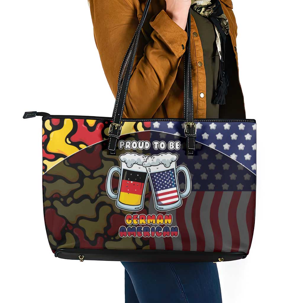 Germany American Heritage Month Leather Tote Bag Beer Funny Style - Wonder Print Shop