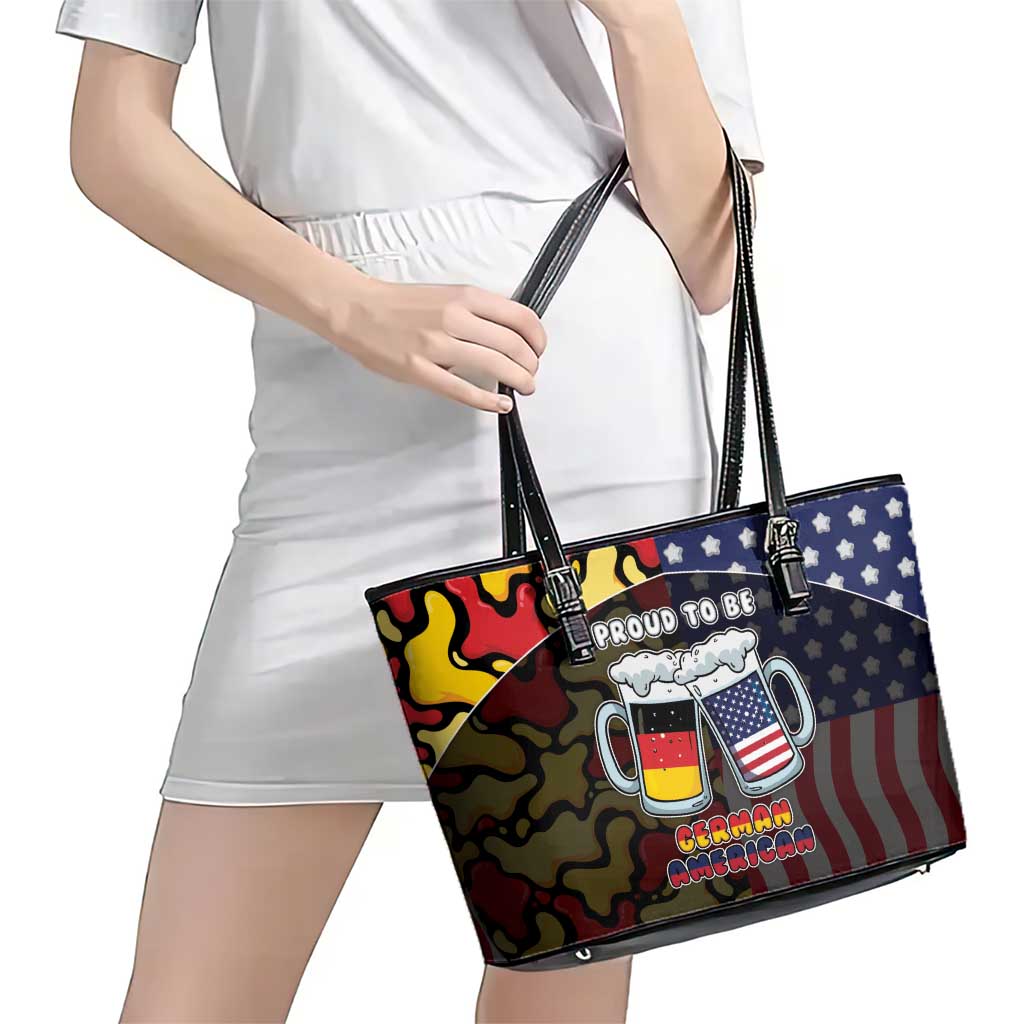 Germany American Heritage Month Leather Tote Bag Beer Funny Style - Wonder Print Shop