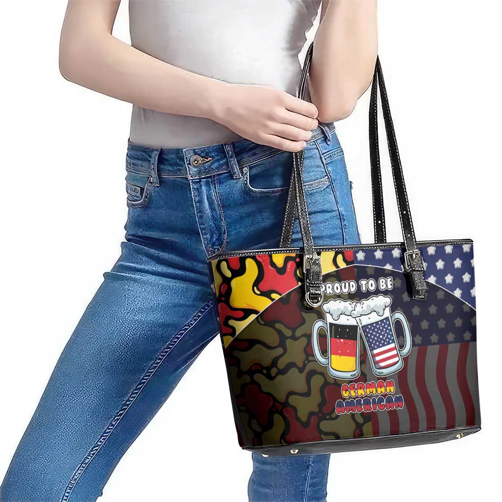 Germany American Heritage Month Leather Tote Bag Beer Funny Style - Wonder Print Shop