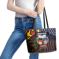 Germany American Heritage Month Leather Tote Bag Beer Funny Style - Wonder Print Shop