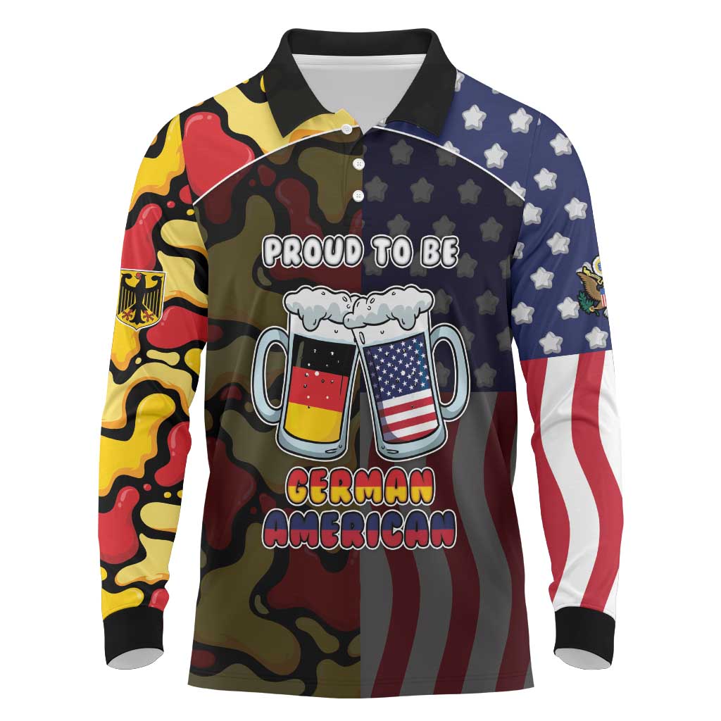 Personalized Germany American Heritage Month Long Sleeve Polo Shirt Beer Funny Style - Wonder Print Shop