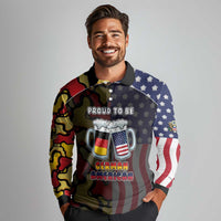 Personalized Germany American Heritage Month Long Sleeve Polo Shirt Beer Funny Style - Wonder Print Shop